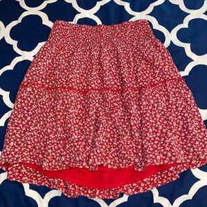 red floral hollister skirt